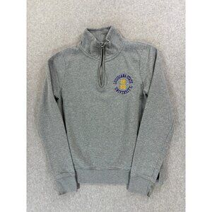 LSU Tigers League 1/4 Zip Campus Pullover‎ Sweatshirt (Women's Small) Gray